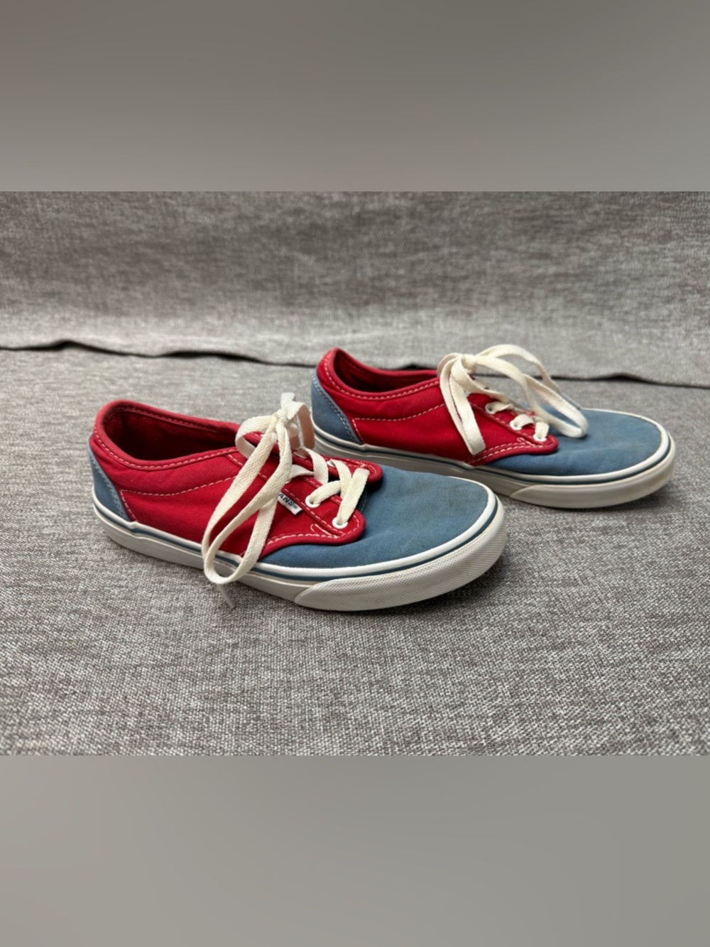 Youth Size 4 Vans Red White Blue Lace Up Shoes Fourth of July Summer